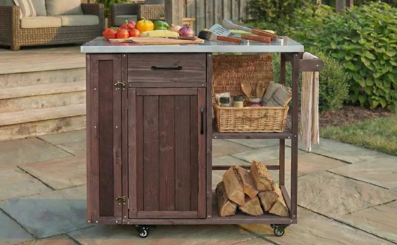 Outdoor Kitchen Island Fir Wood Prep Station by HouseOfZazla