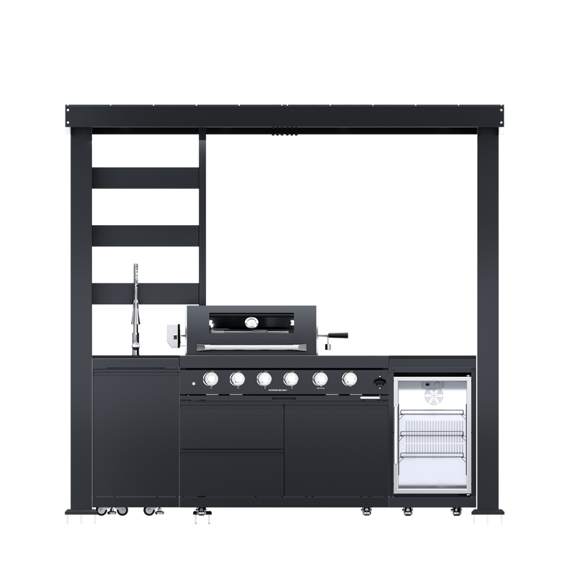 97-Inch 4-Burner Deluxe Stainless Steel Gas Outdoor Kitchen Grill by HouseOfZazla