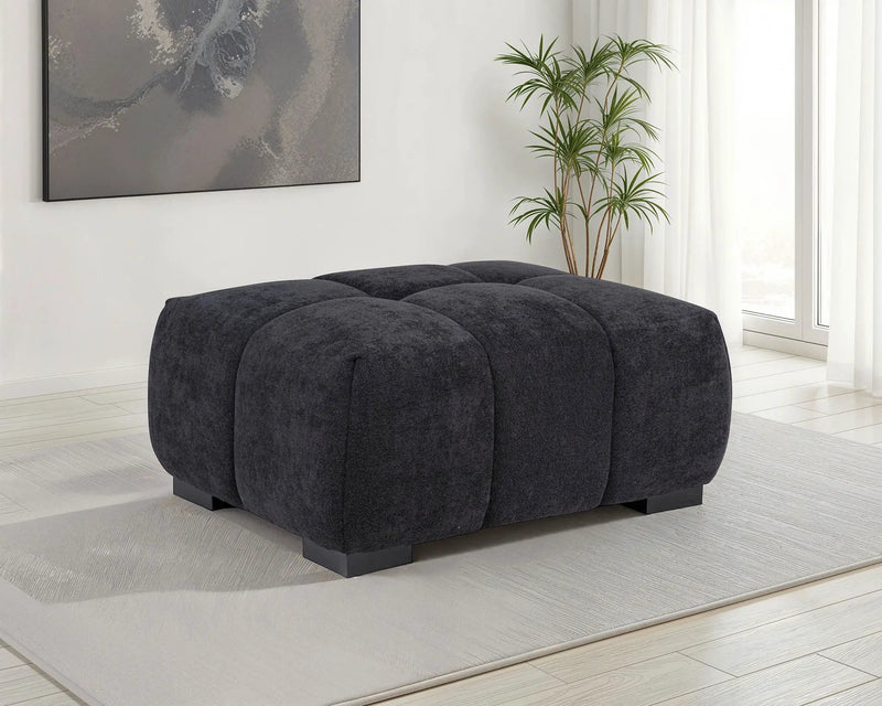 Octavia Upholstered Rectangular Ottoman Black by Unique Piece Furniture