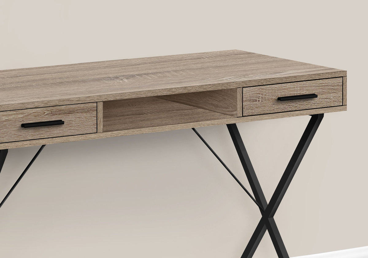 Contemporary Computer Desk with Storage Drawers - Metal & Wood, photo 12 of 20