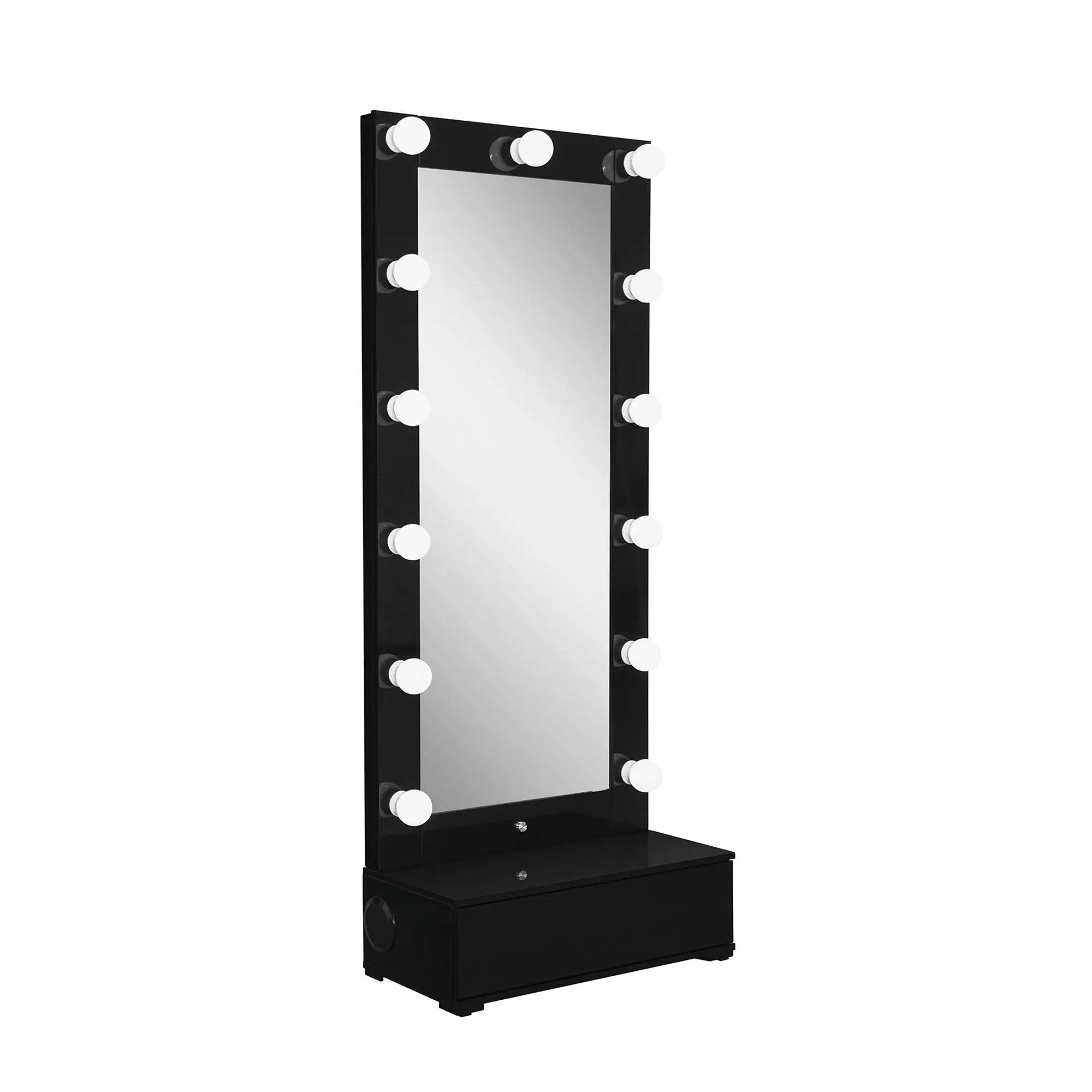 Elisa - Narrow Tall Mirror With Speaker And Drawer by Unique Piece Furniture