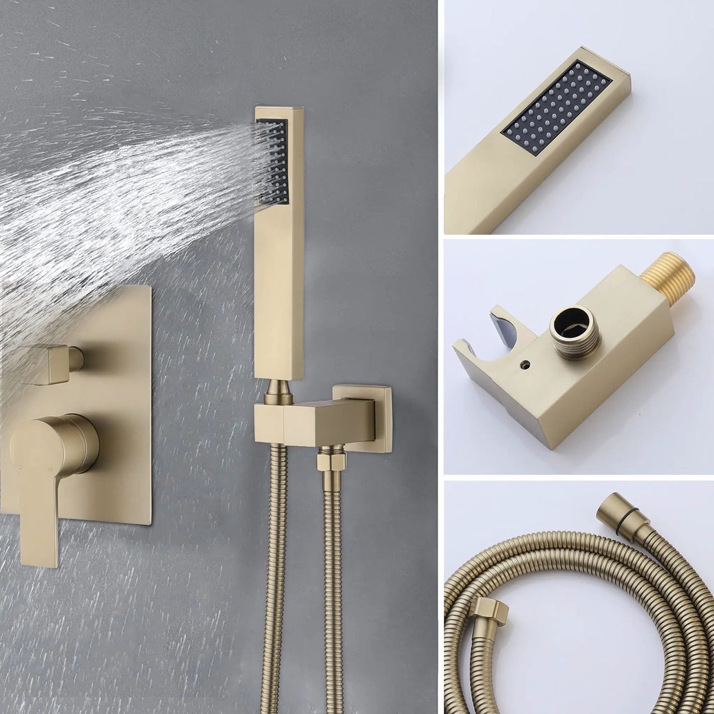 Tub Shower Faucet Set With 12" Rain Shower Head And Handheld Spray Combo by HouseOfZazla