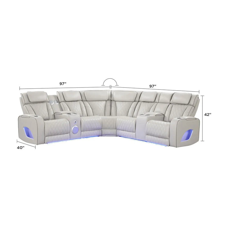 Fortuner - Power Recliner Sectional Sofa by HouseOfZazla