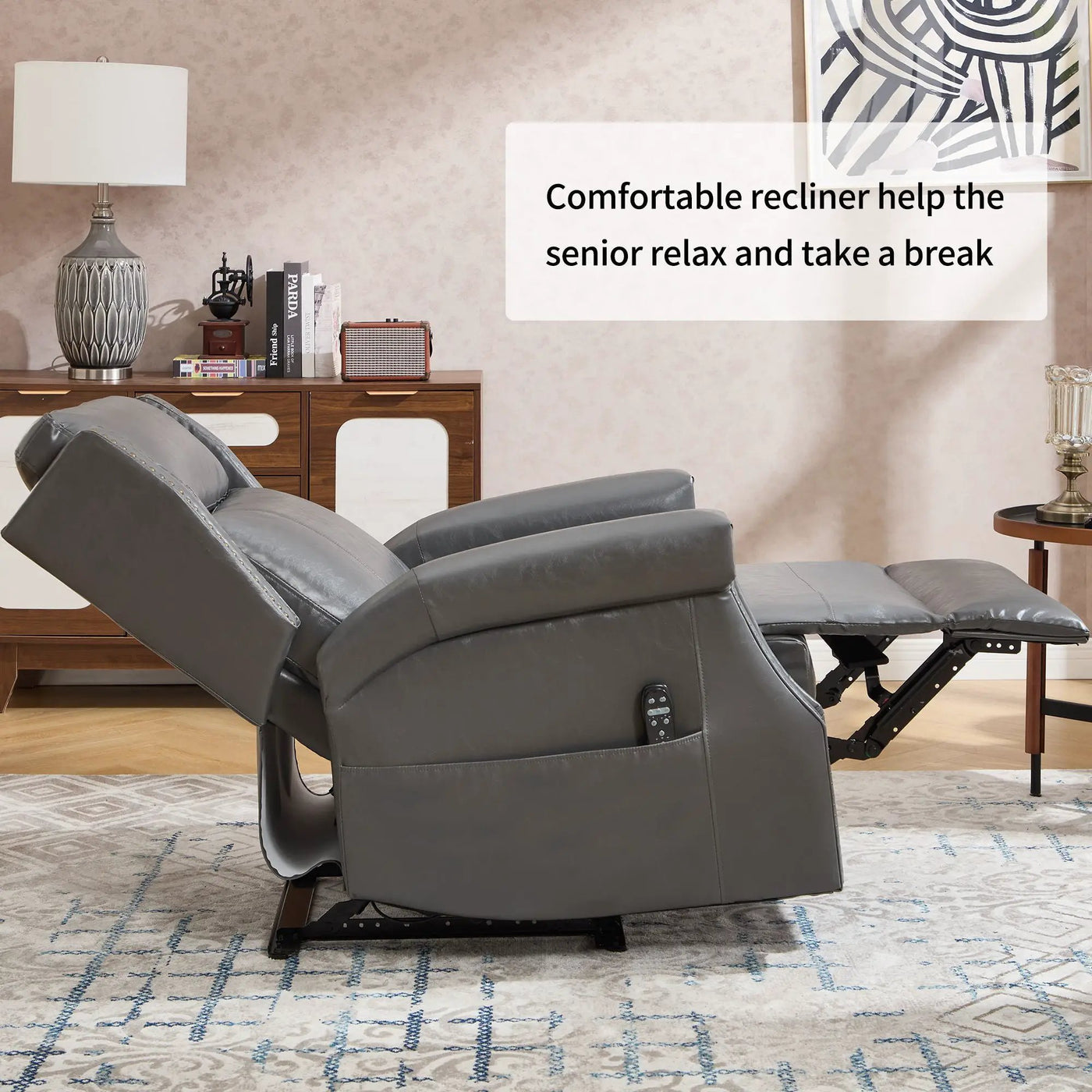 Manual Recliner Chair With Heavy Duty Motion Mechanism, 8 Vibrating Nodes And 3 Massage Modes For Living Room by HouseOfZazla