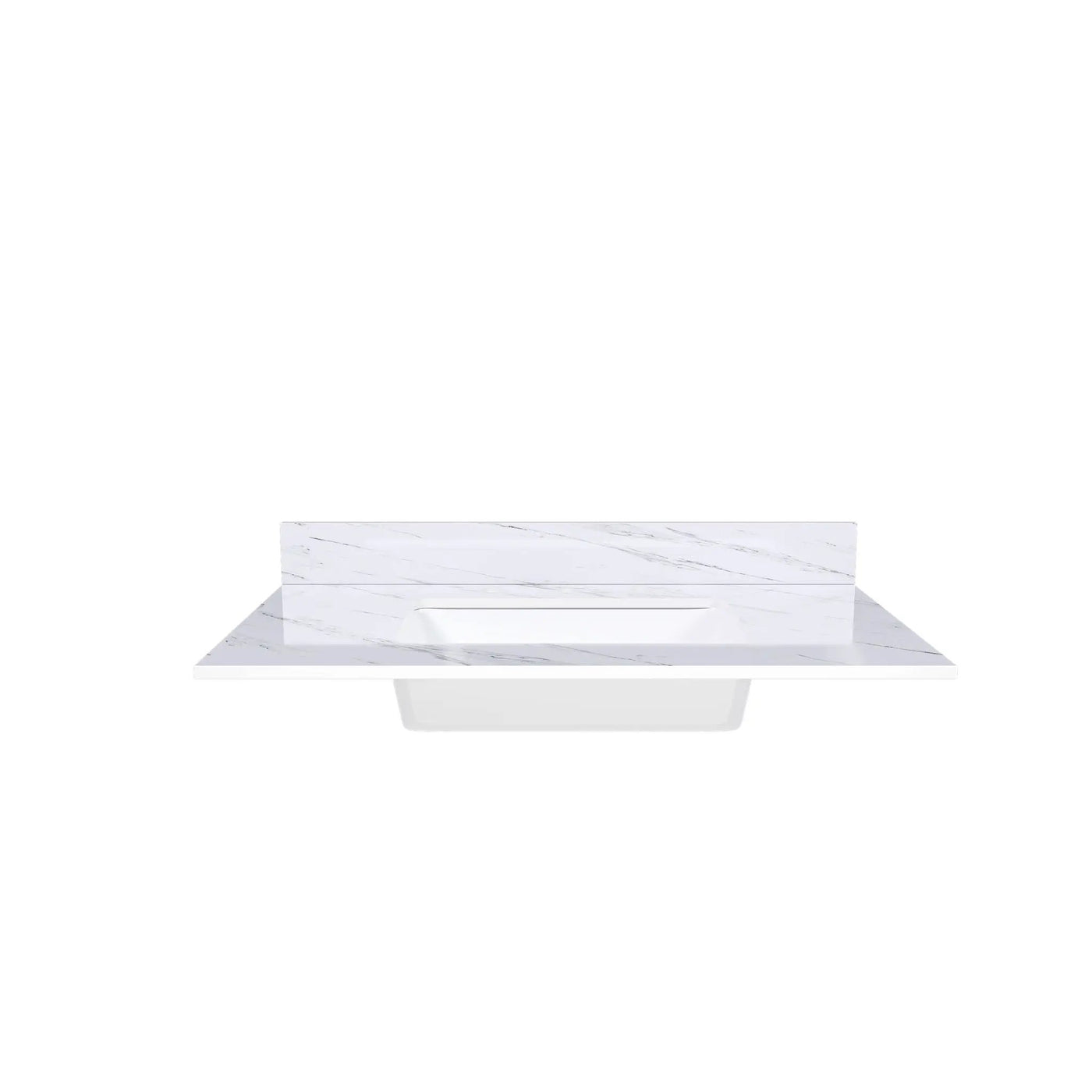 Bianco Carrara Venato Elegant Marble Vanity Top, Bathroom Vanity With Undermount Sink, Sintered Stone by HouseOfZazla