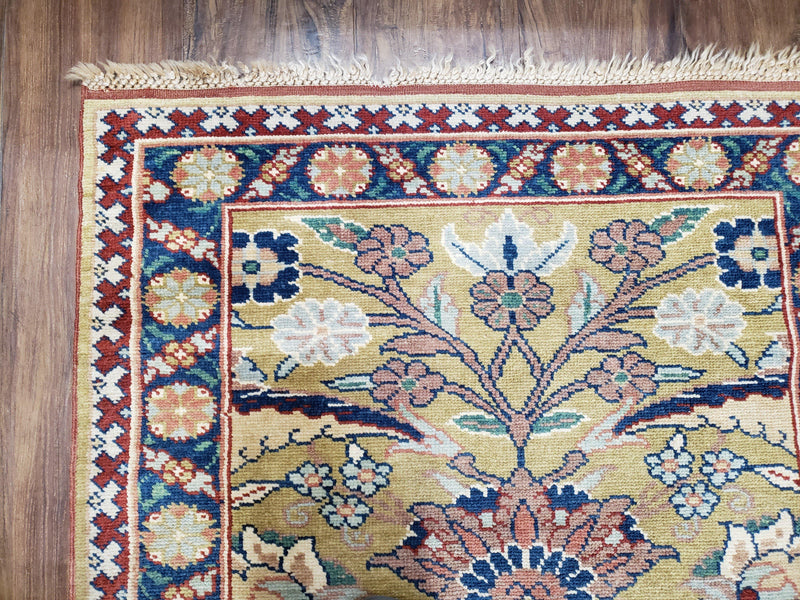 Hallway Runner Rug, Kitchen Runner, Sultanabad Hand Knotted Rug, Farmhouse Rug, 1950s Rug, Mahal Rug, Turkish Rug, Long Runner, Yellow by Jewel Rugs