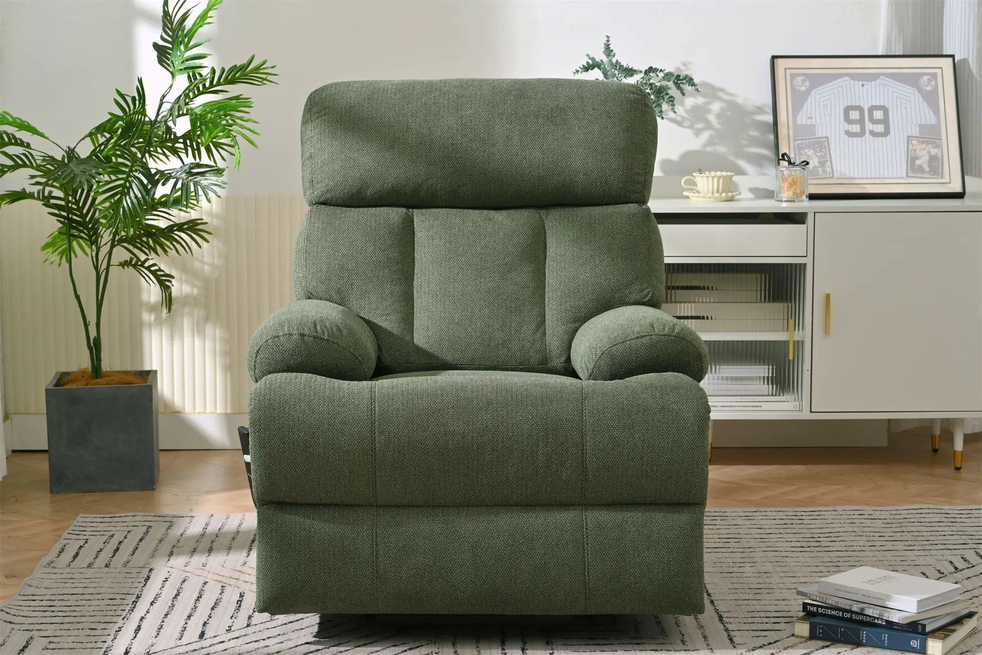 Oversized Power Lift Recliner Chai With Remote Control, Side Pocket, Spacious Seat by HouseOfZazla