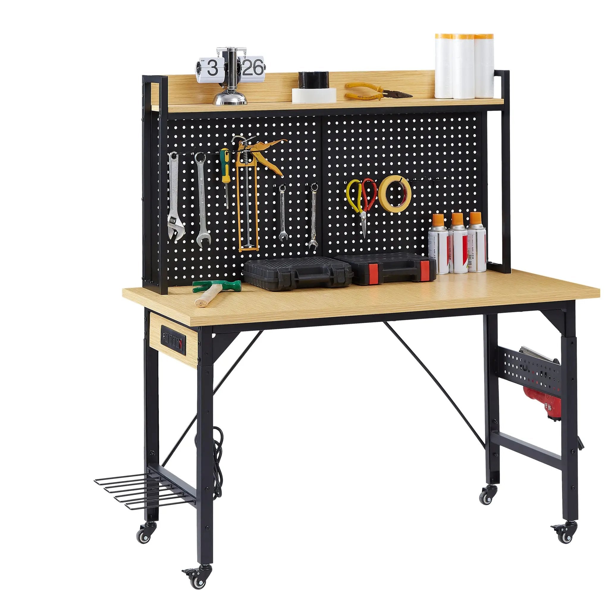 48" Adjustable Workbench with Pegboard by HouseOfZazla
