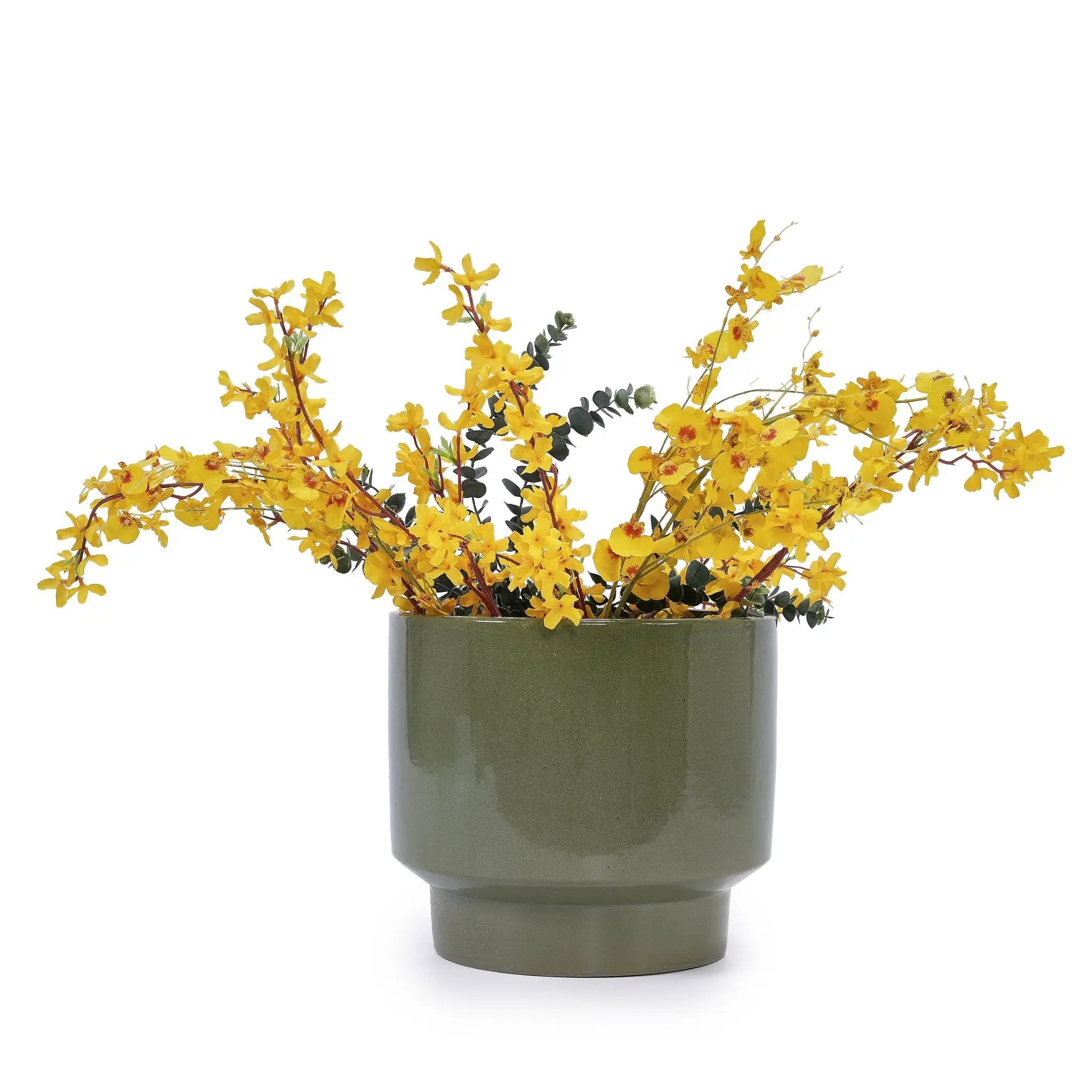 3 Pieces Ceramic Flowerpot Set - Antique Light Green by HouseOfZazla
