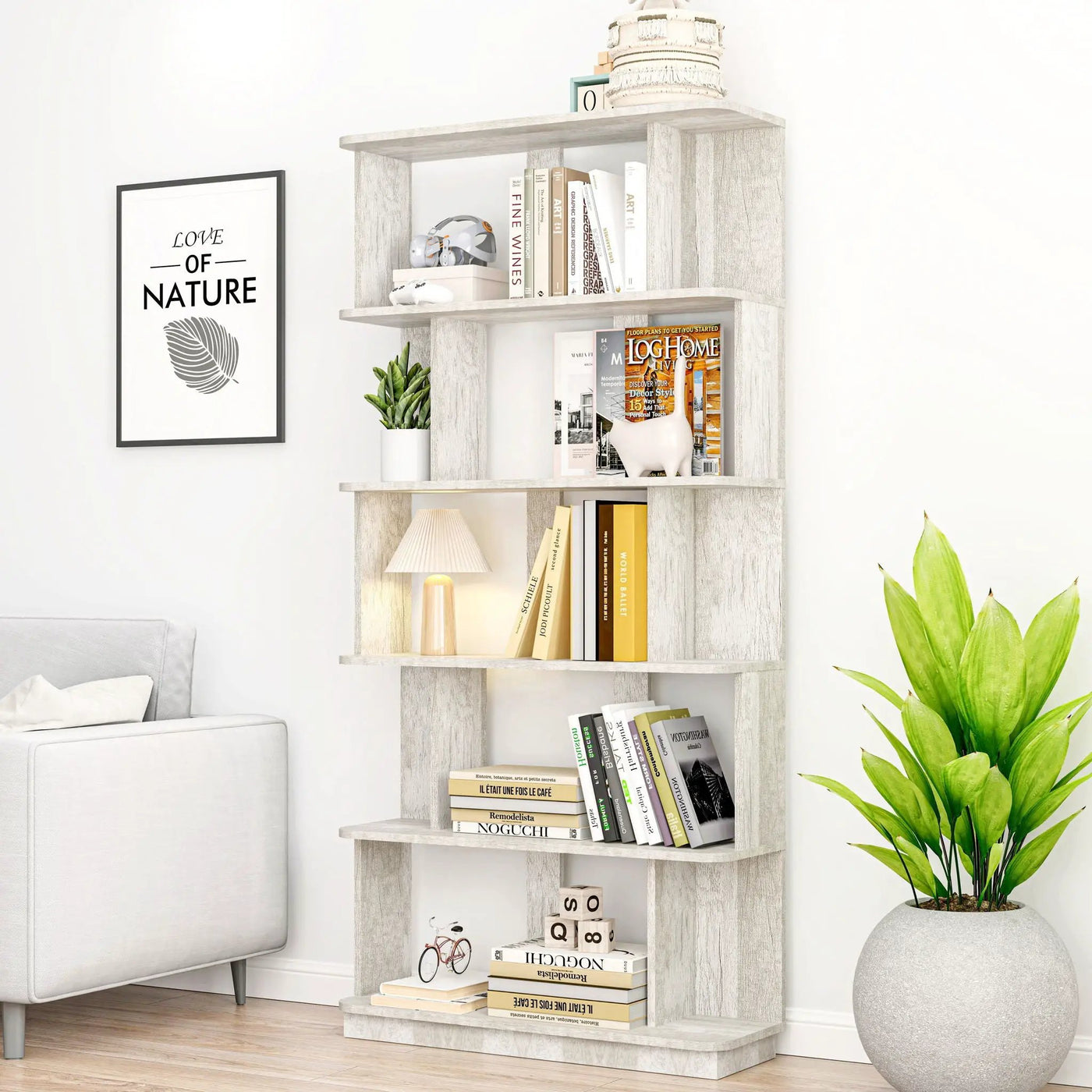 Modern 5 Tier Open Storage Bookcase by HouseOfZazla