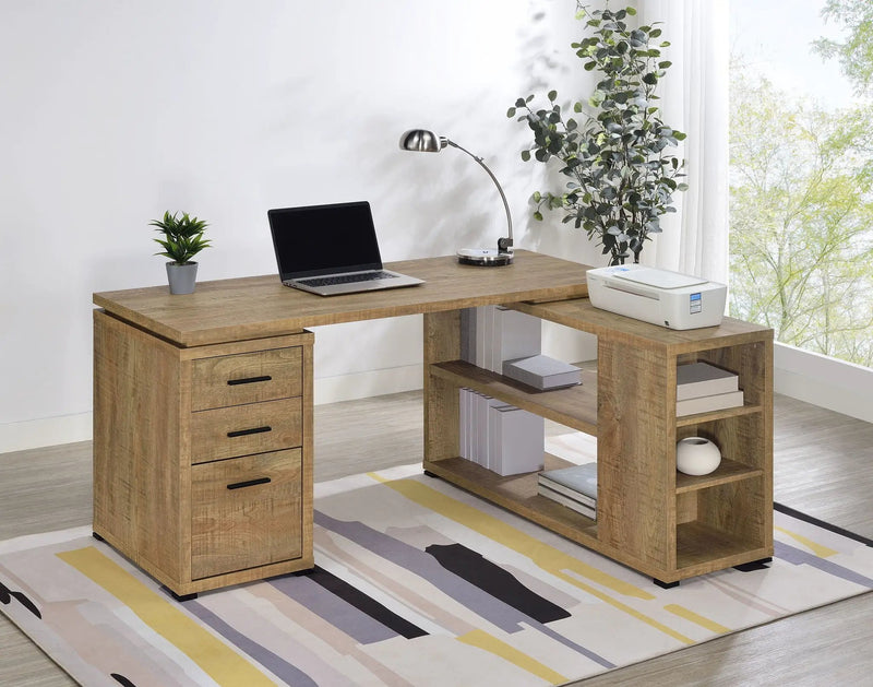 Yvette 60-inch 3-drawer L-Shape Computer Desk Mango by Unique Piece Furniture