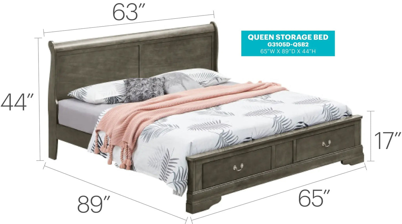Upholstered Panel Sleigh Bed Design by HouseOfZazla