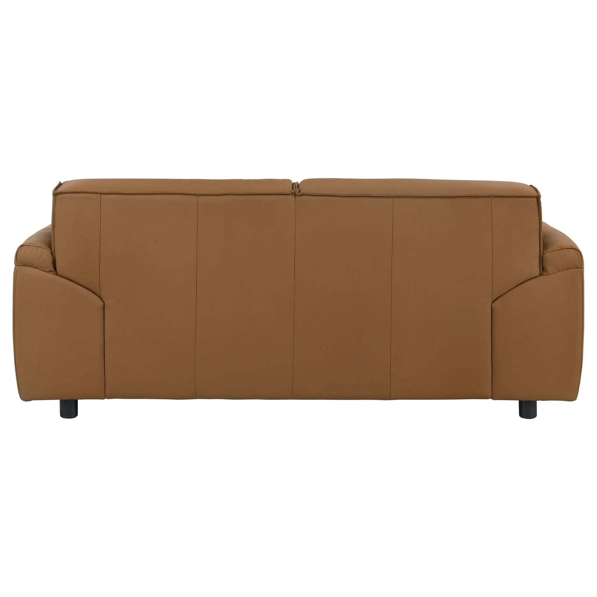 Buxton Top Grain Leather Upholstered Loveseat Orange by Unique Piece Furniture