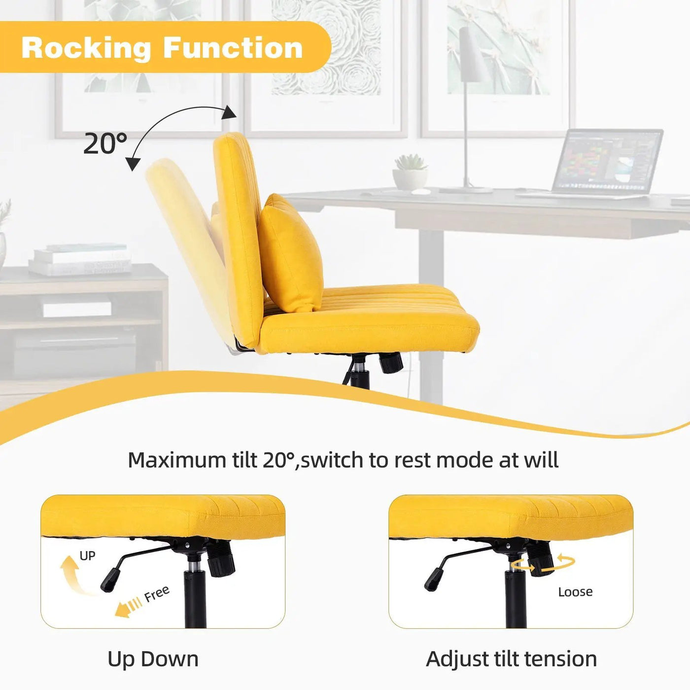 Criss Cross Office Chair With Adjustable Height, Ergonomic Design by HouseOfZazla