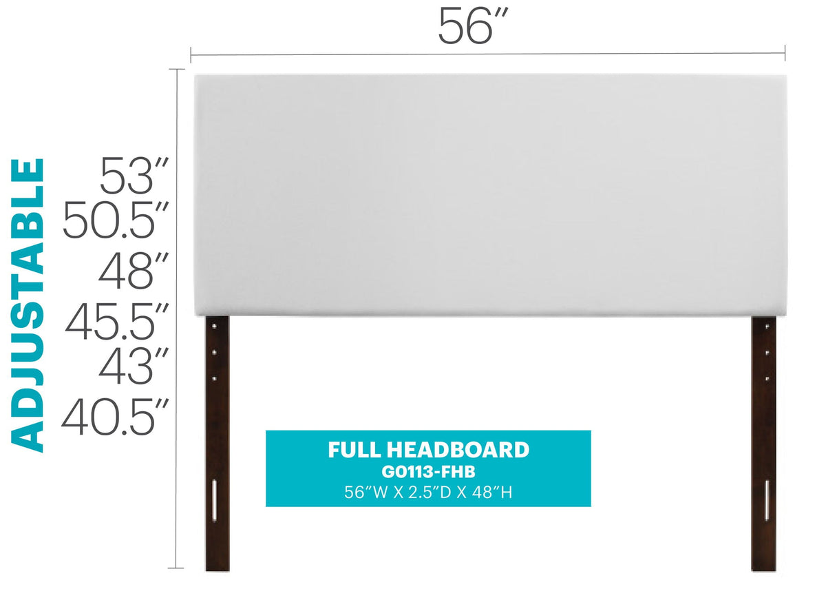 Nova Upholstered Headboard with Adjustable Height - Black, White, or Gray, photo 21 of 39