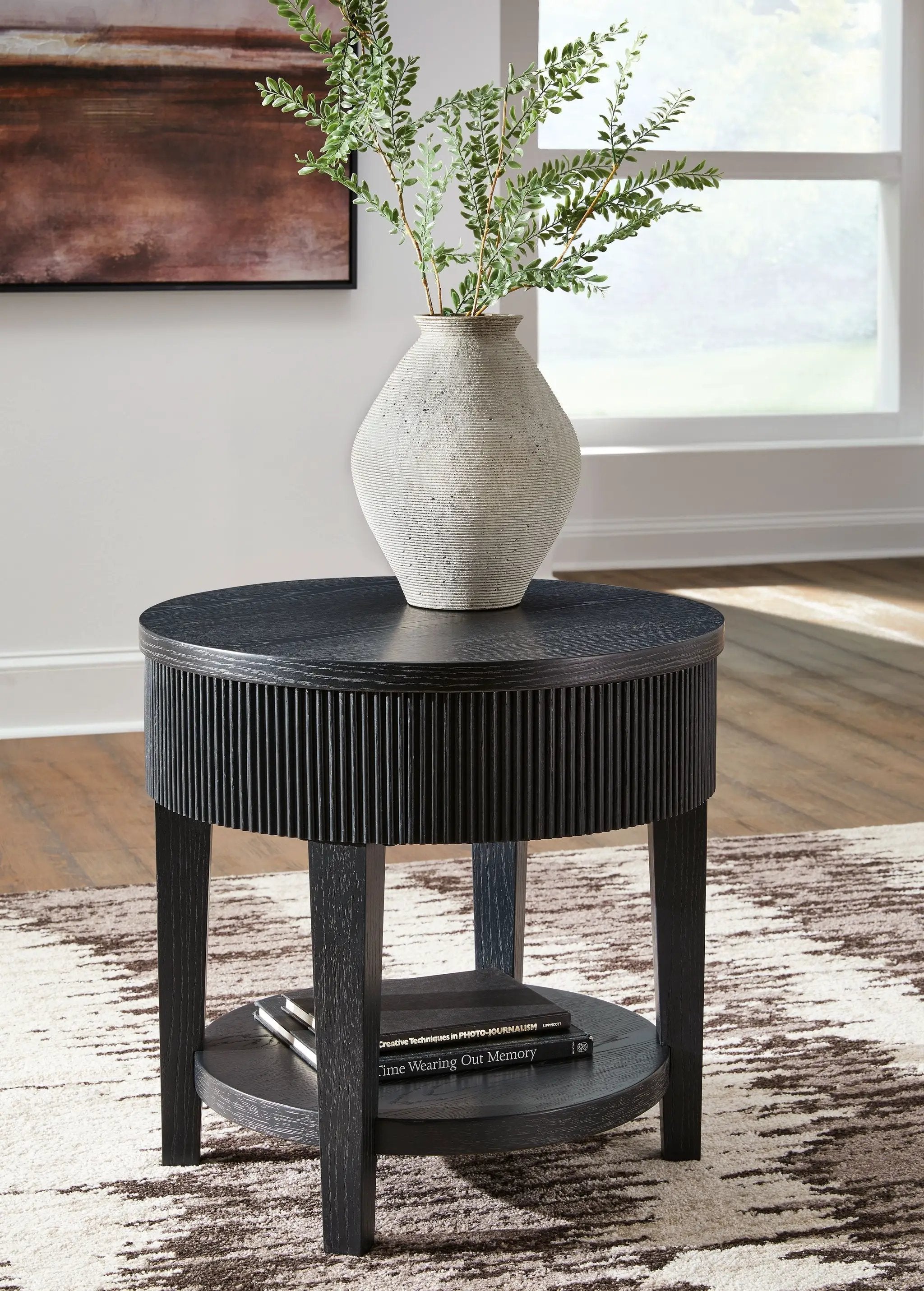 Marstream - Round End Table - Black by Unique Piece Furniture