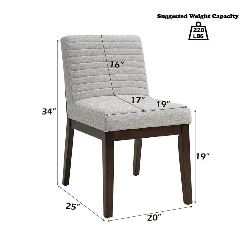 Edwyn - Side Chair (Set of 2) - Gray Fabric & Brown by Unique Piece Furniture