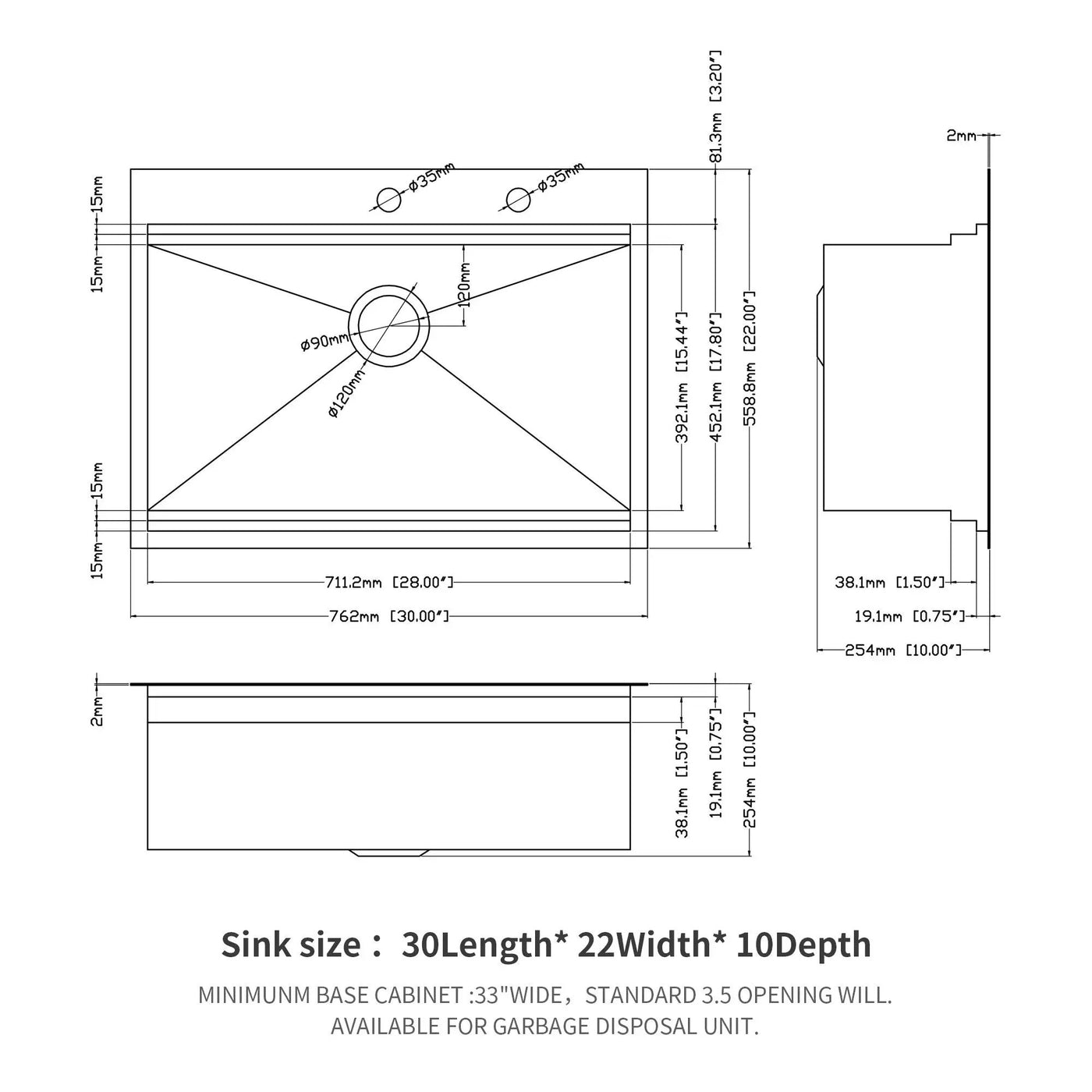 Drop In Kitchen Sink Stainless Steel 16 Gauge by HouseOfZazla