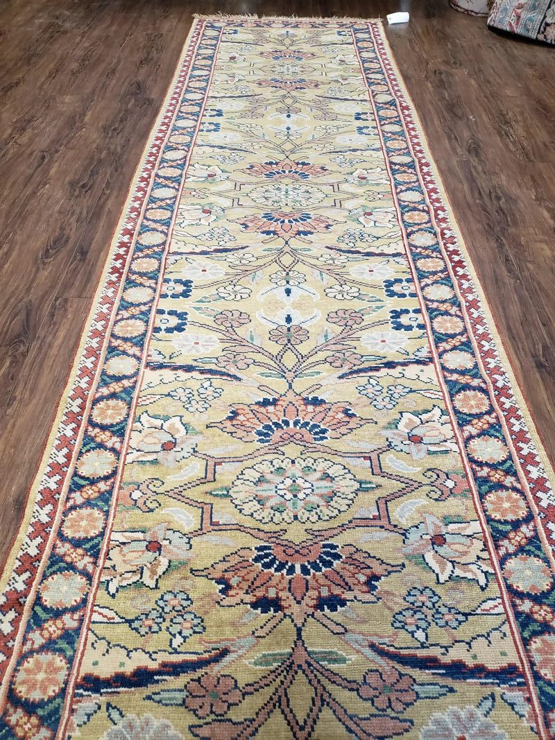 Hallway Runner Rug, Kitchen Runner, Sultanabad Hand Knotted Rug, Farmhouse Rug, 1950s Rug, Mahal Rug, Turkish Rug, Long Runner, Yellow by Jewel Rugs