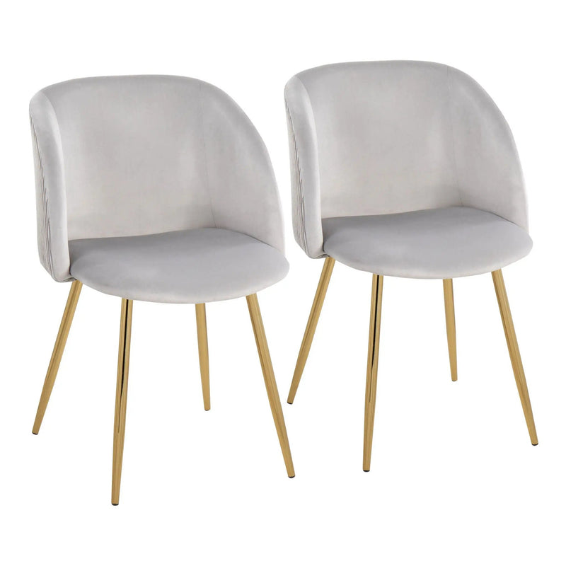 Fran - Pleated Waves Contemporary Chair (Set of 2) by HouseOfZazla