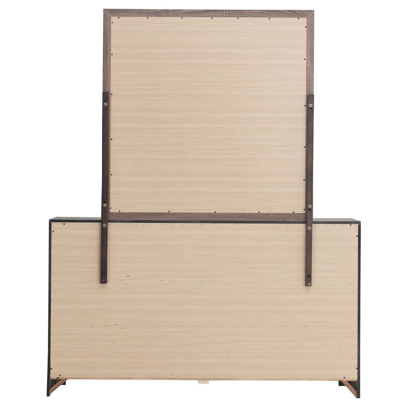 Brantford 6-drawer Dresser with Mirror Barrel Oak by Unique Piece Furniture