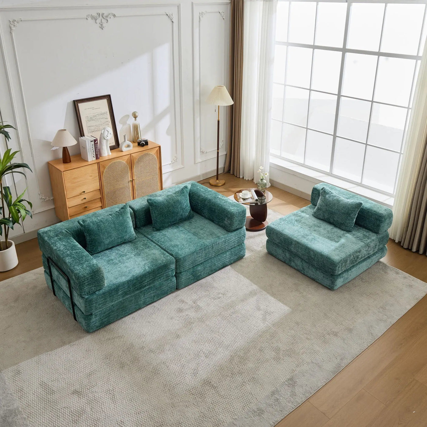 Convertible Floor Sofa Bed, Boneless Modular Sectional Sofa For Living Room by HouseOfZazla
