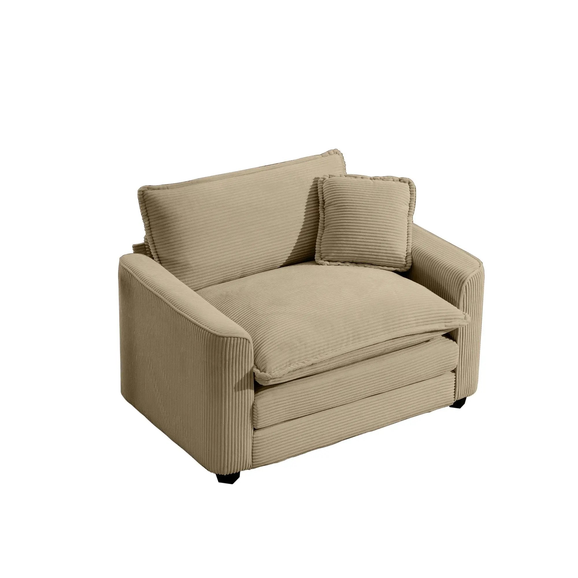 Modern Classic Fabric Single Chair Deep Seat Sofa With Pillow by Unique Piece Furniture