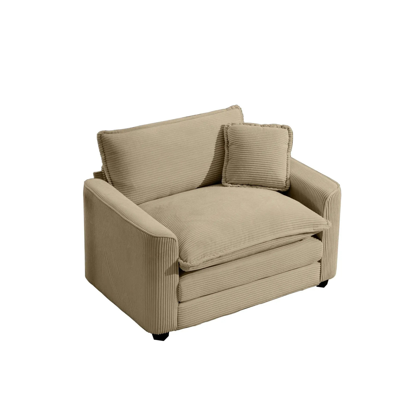 Modern Classic Fabric Single Chair Deep Seat Sofa With Pillow by HouseOfZazla