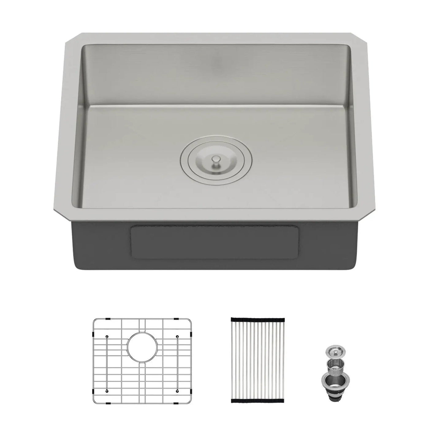Modern Undermount Stainless Steel Kitchen Sink 16 Gauge, Deep Single Bowl by HouseOfZazla
