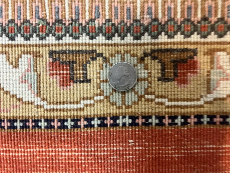 Persian Tabriz Runner Rug 3 x 12, Open Field, Terracotta by Jewel Rugs