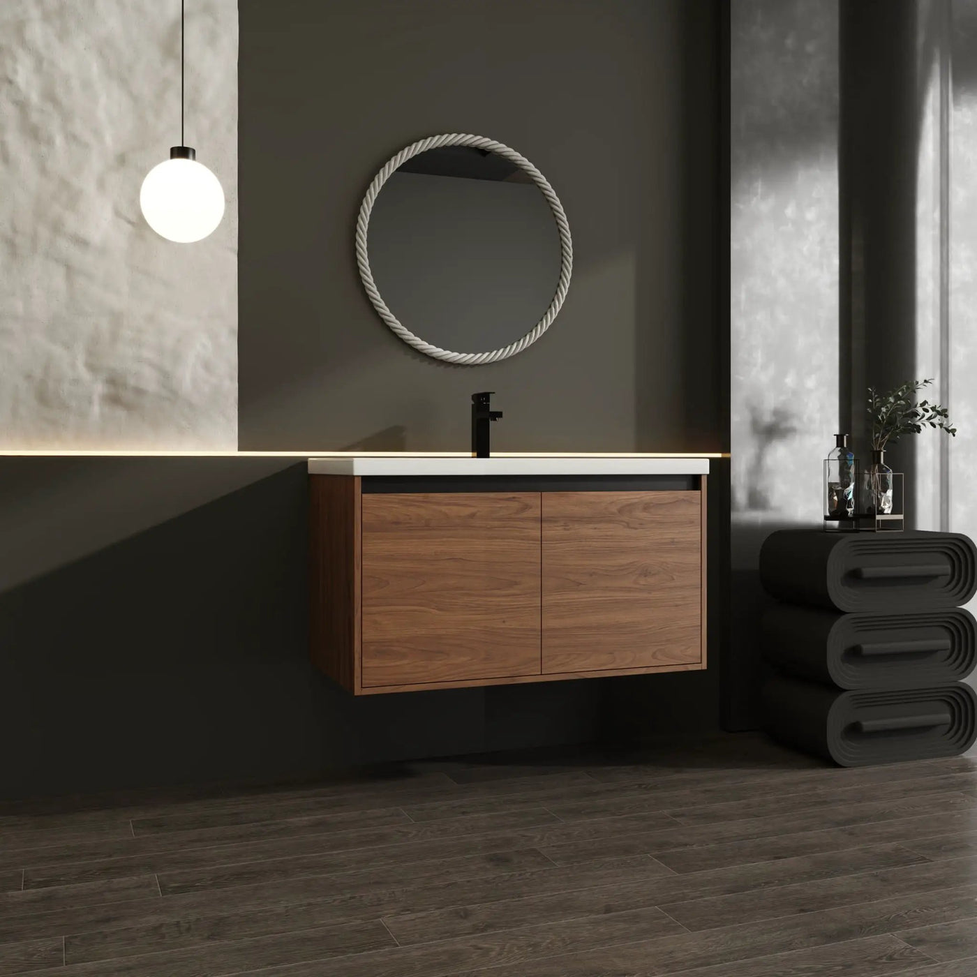 Bathroom Vanity Set With Resin Countertop Sink And 2 Doors, Engineered Wood by HouseOfZazla