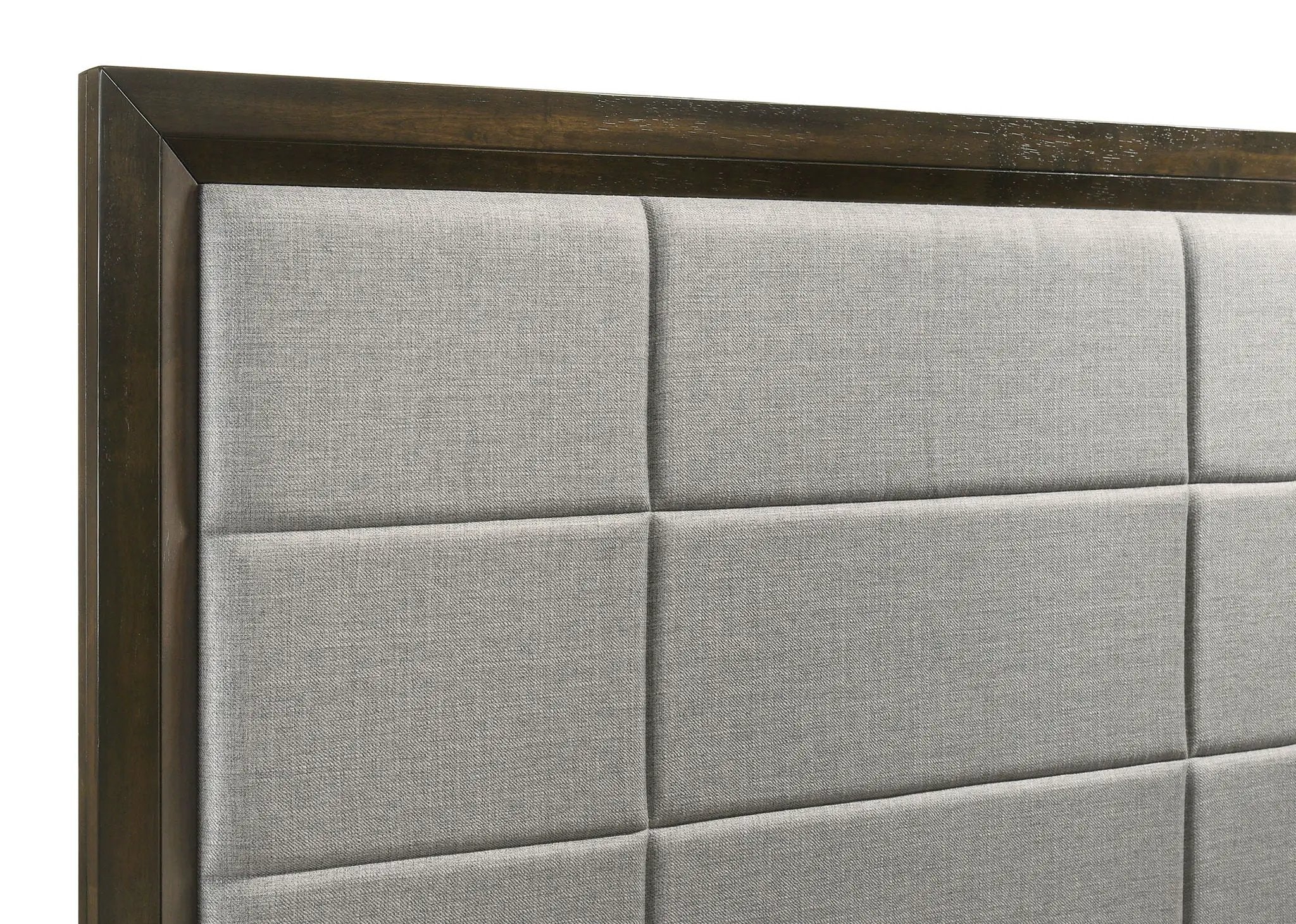 Atlas 63-inch Eastern King Upholstered Panel Bed Grey and Dark Oak by Unique Piece Furniture