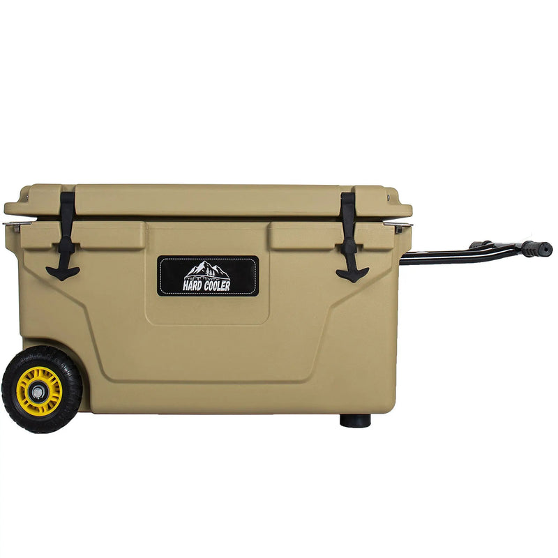 65 Quart Khaki Cooler - Ultra-Tough Hard Shell Ice Chest by HouseOfZazla