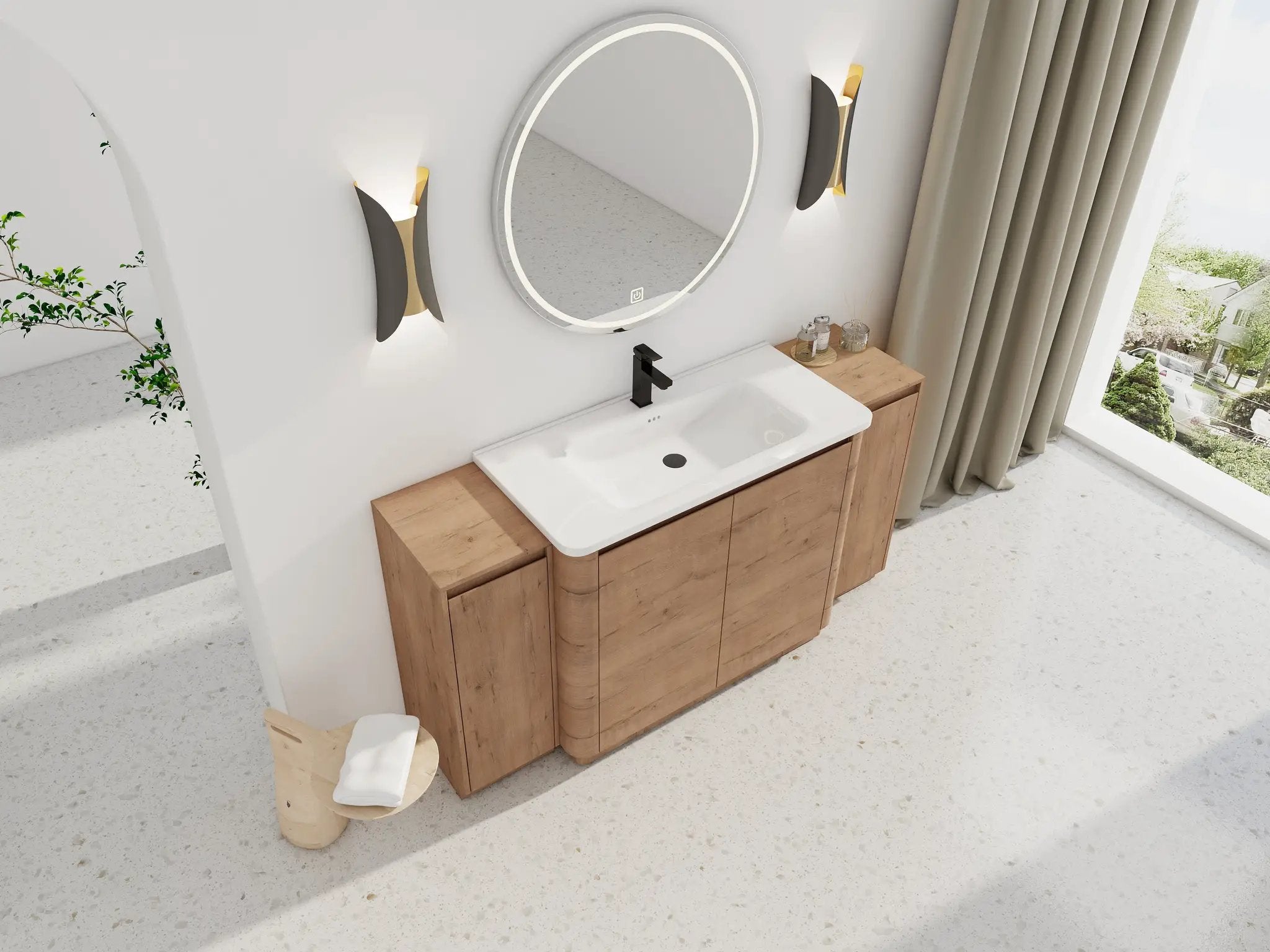 64'' Freestanding Bathroom Vanity with Ceramic Sink by HouseOfZazla