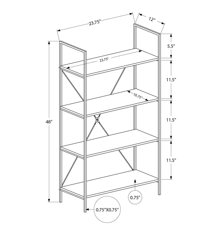 4-Tier Contemporary Bookshelf for Office & Bedroom by HouseOfZazla