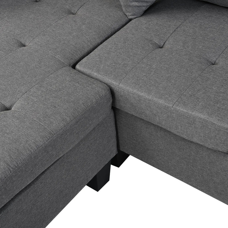 Sectional Sofa Set For Living Room With L Shape Chaise Lounge, Cup Holder And Left Or Right Hand Chaise Modern 4 Seat by HouseOfZazla