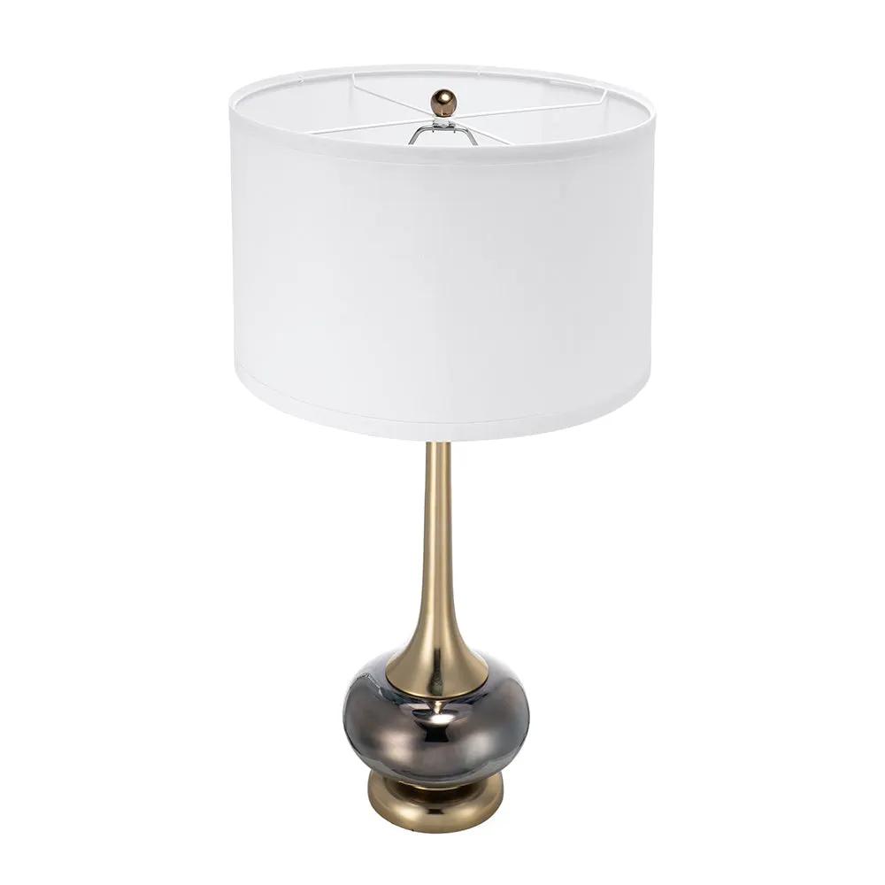 D15x29 Table Lamp with Glass Drum Shade by HouseOfZazla