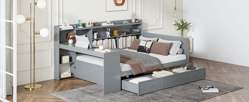Daybed With 3 Drawers USB Ports And Desk by HouseOfZazla