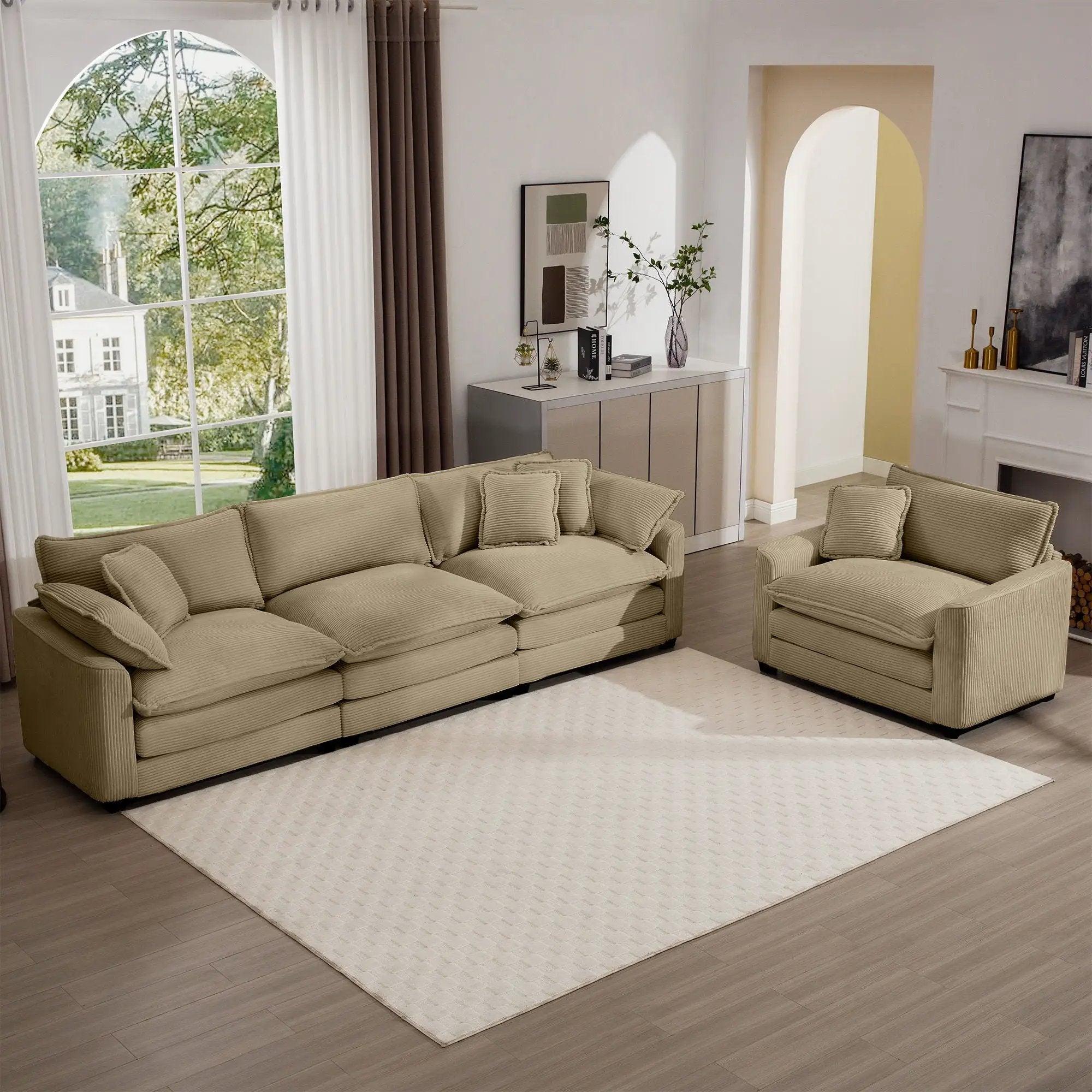 Elegant Oversized Sectional Sofa Set With Deep Seats And Flexible Layout by Unique Piece Furniture
