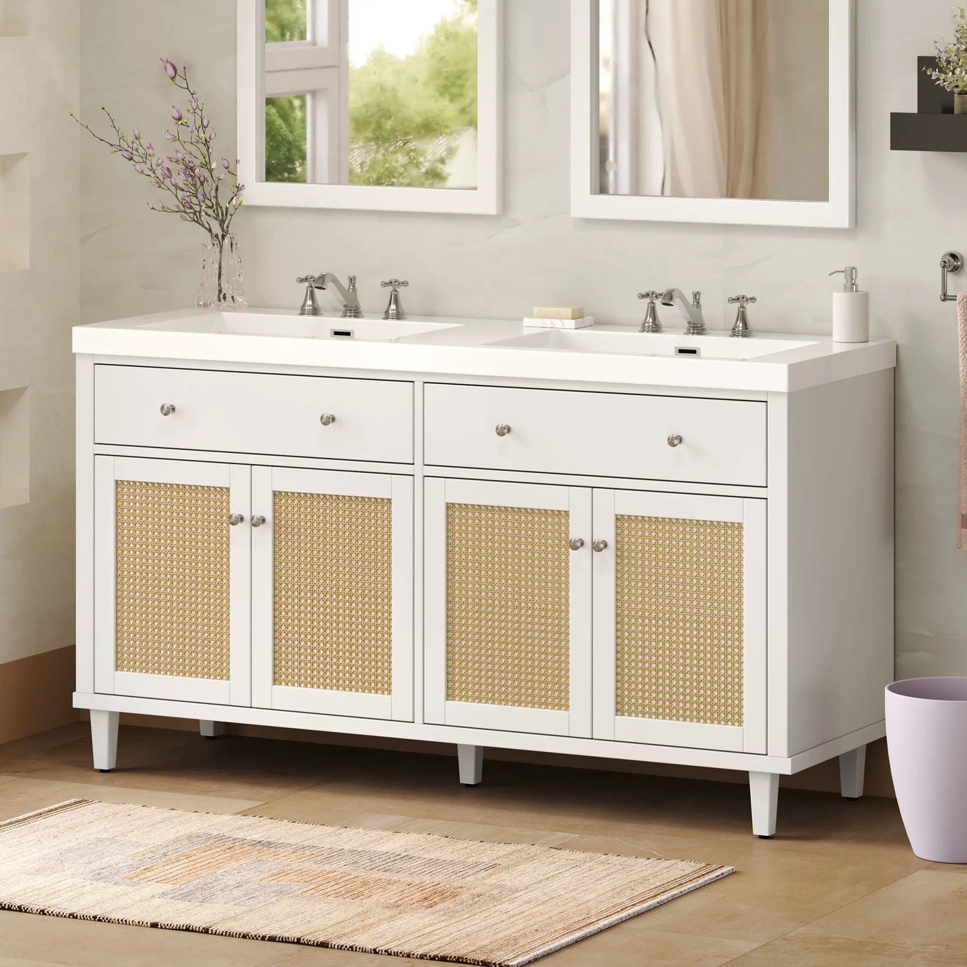 Bathroom Vanity With Double Sink, Large Storage Space by HouseOfZazla