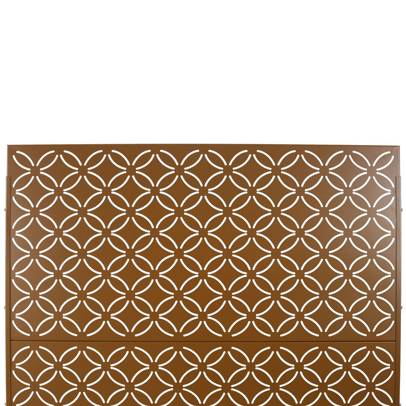 Metal Decorative Privacy Screen with Rust-Resistant Steel - Brown, photo 6 of 11