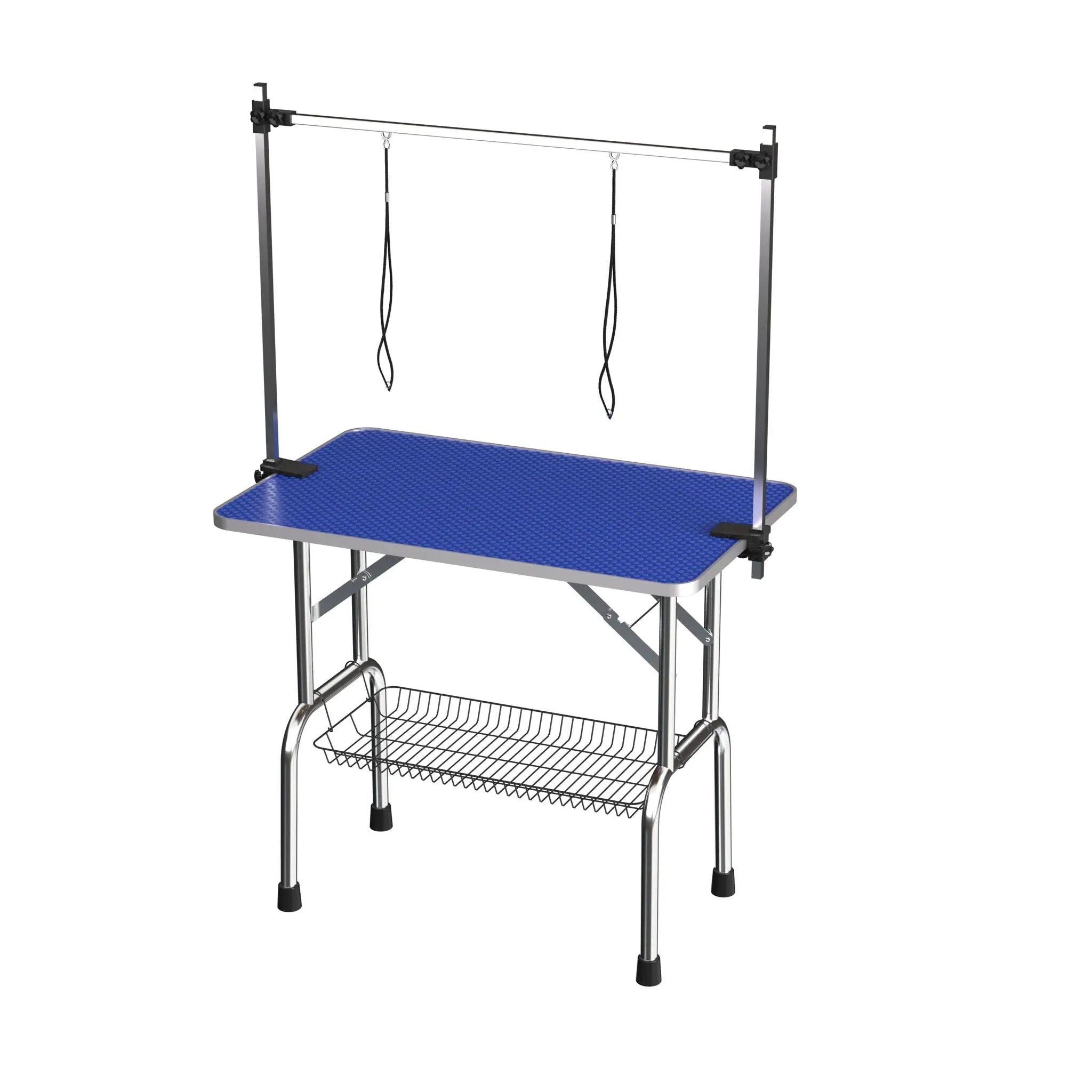 Large Size Grooming Table For Pet Dog And Cat With Adjustable Arm And Clamps Large Heavy Duty Animal Grooming Table - Blue by HouseOfZazla