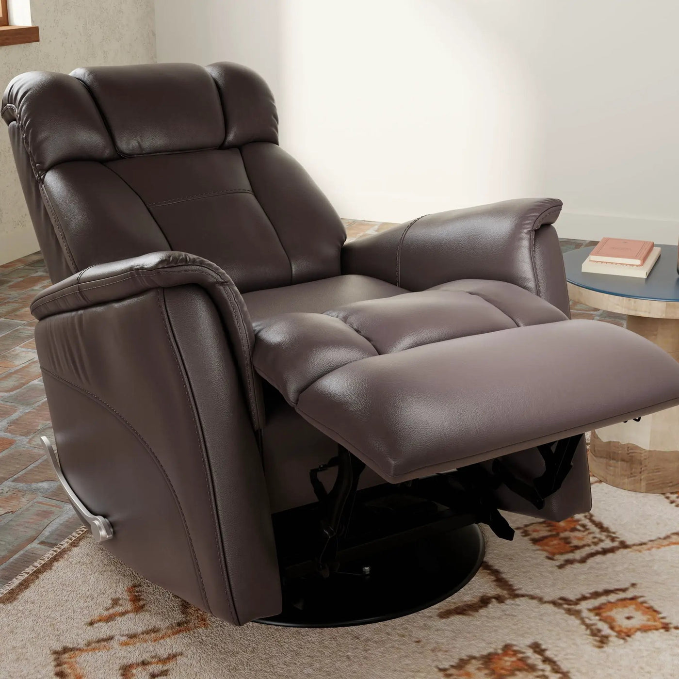 Bentley - Swivel Glider Recliner With Manual Adjustable Headrest & Footrest by HouseOfZazla