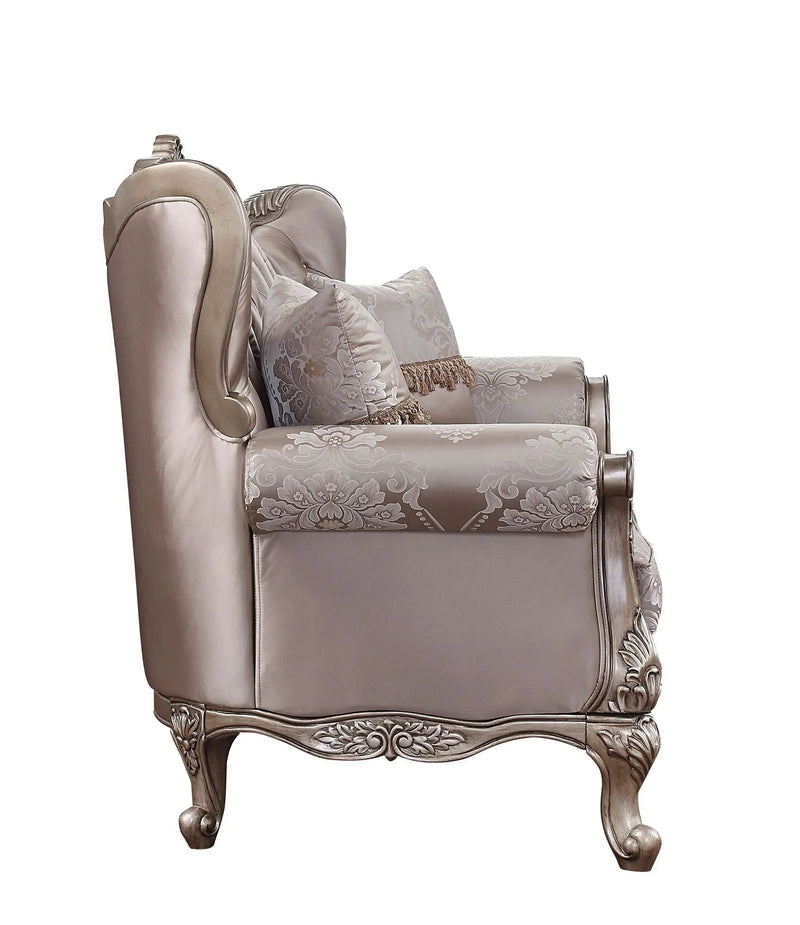 Jayceon - Loveseat With 2 Pillows - Fabric & Champagne by Unique Piece Furniture