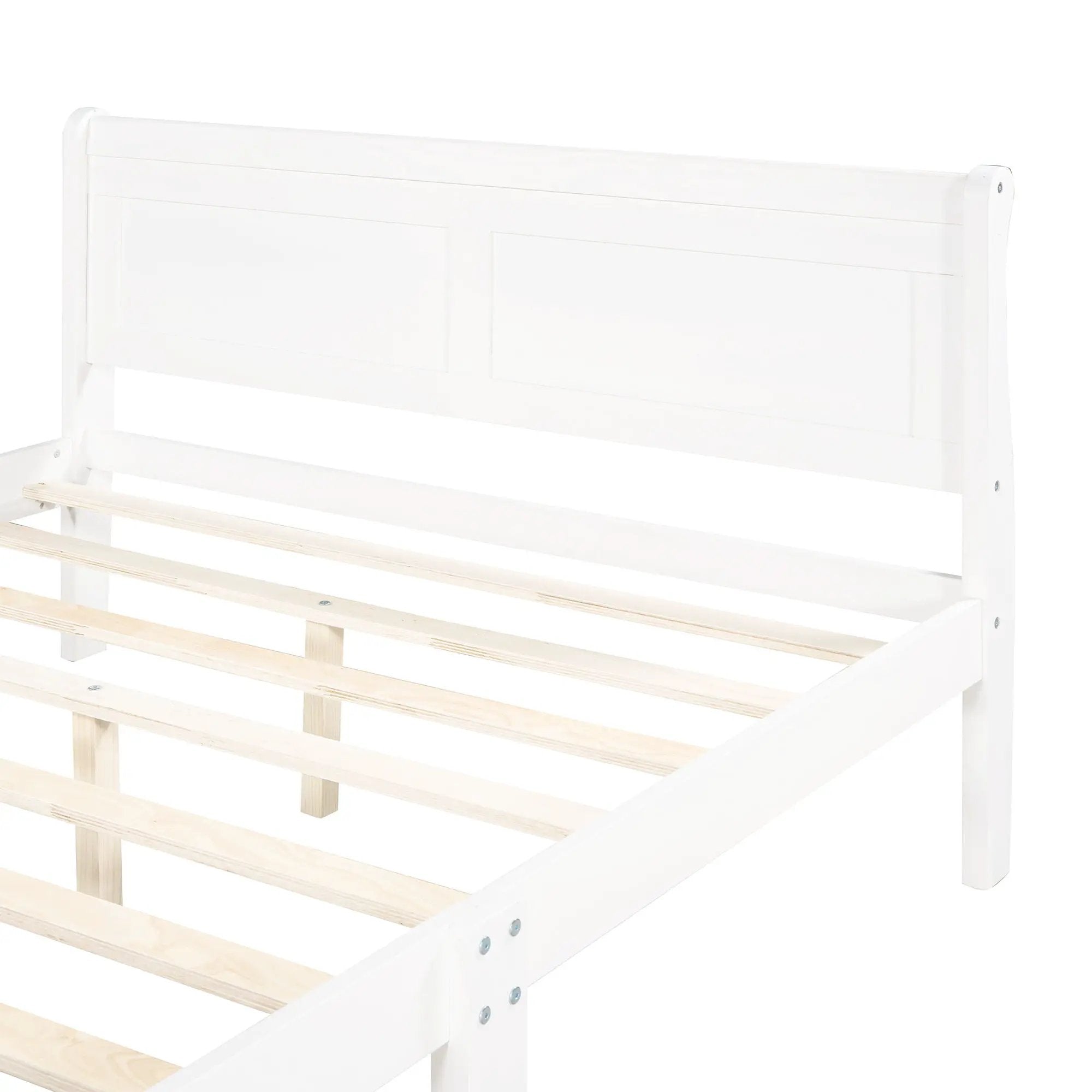 Platform Bed Frame Mattress Foundation Sleigh Bed With Headboard / Footboard / Wood Slat Suppor by HouseOfZazla