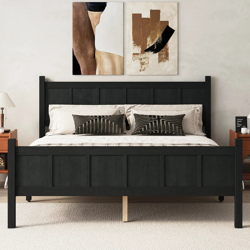 Queen Size Flat Panel Bed with Headboard & Footboard by HouseOfZazla
