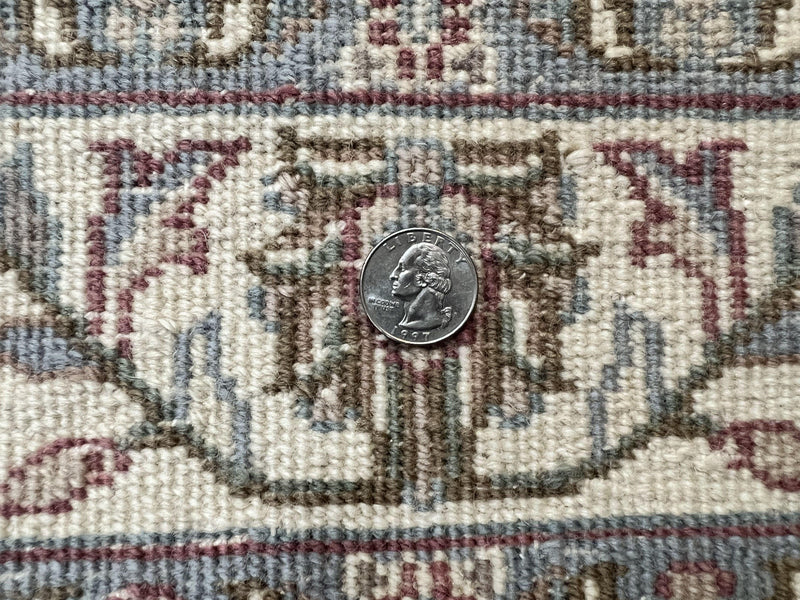 Indo Persian Rug 4x6, Vintage Handmade Wool Carpet, Floral Allover Pattern, Beige, Pair B by Jewel Rugs