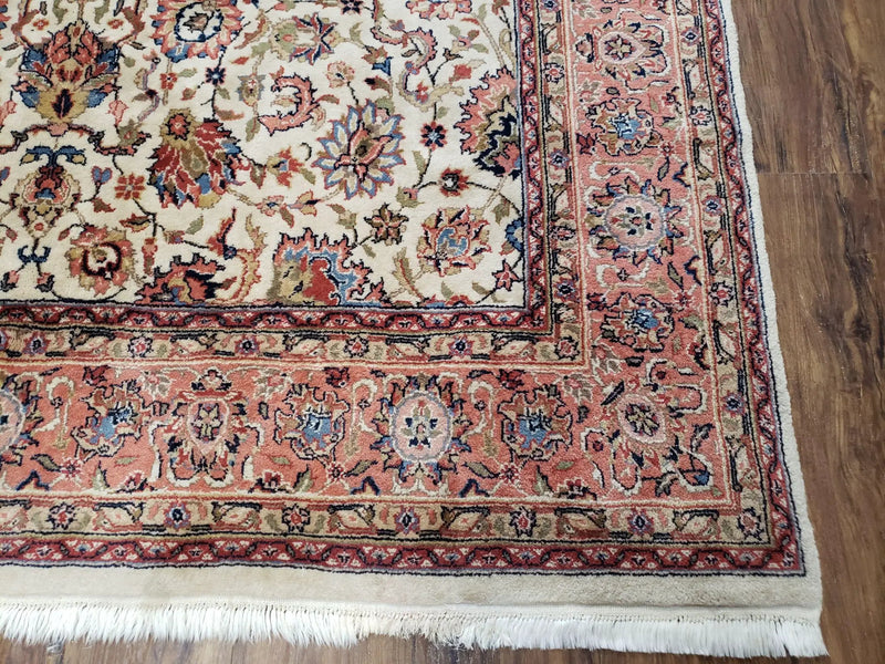 6x9 Top Quality Handmade Wool Area Rug Floral Allover Carpet Veg Dyes Beige by Jewel Rugs