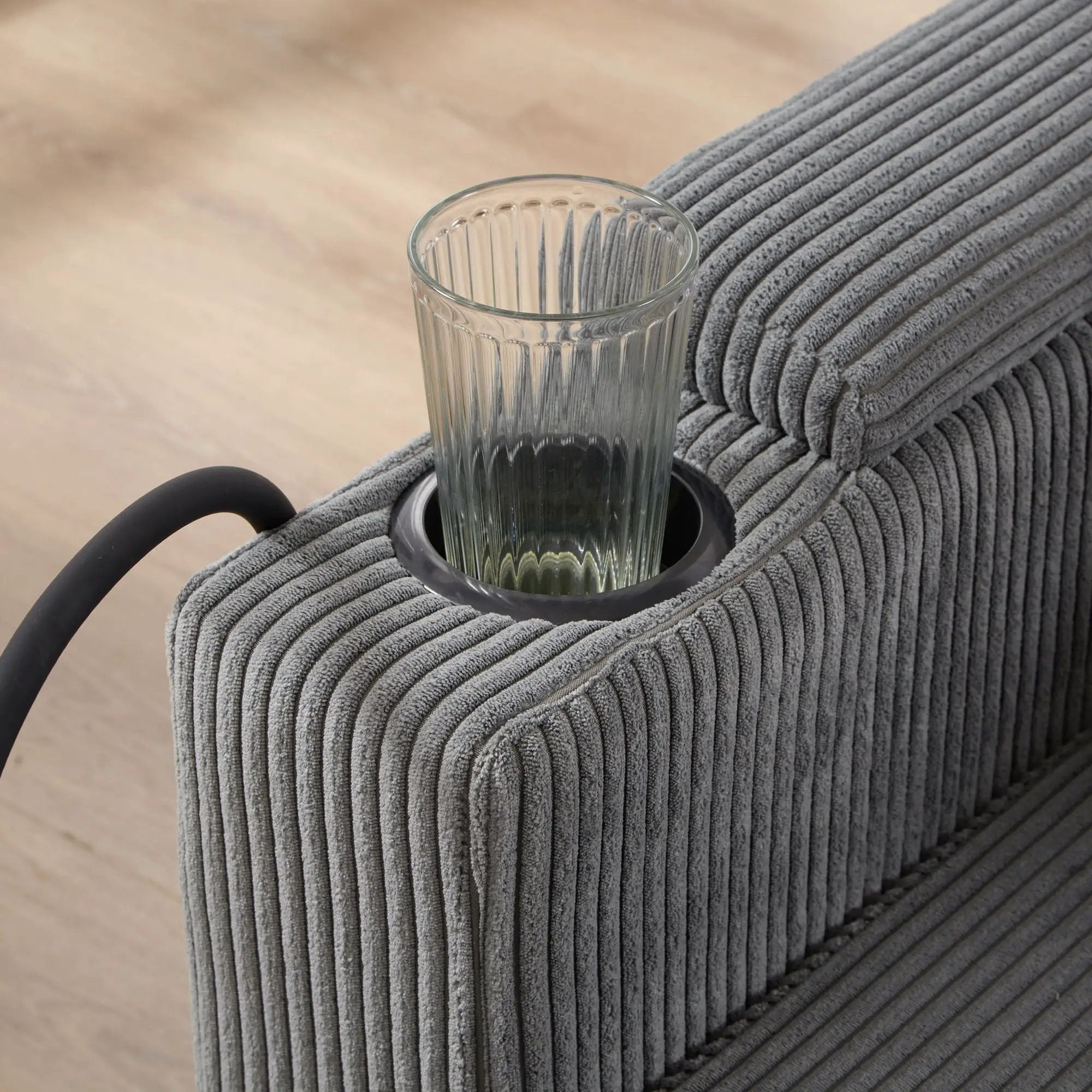 Convertible Chaise Lounge Sofa Chair With USB Ports, Cup Holders, Phone Holder And Storage by HouseOfZazla