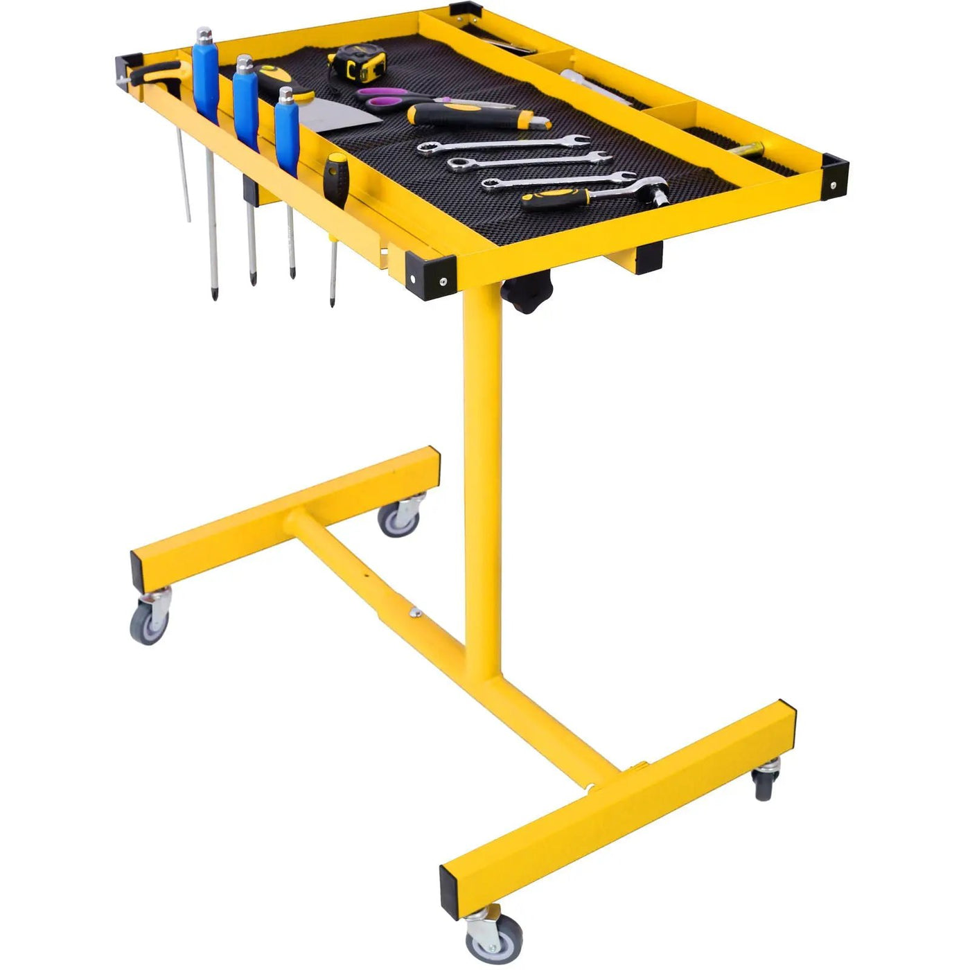 Adjustable Tear Down Work Table With Drawer For Garages, Repair Shops, And Diy, Portable, (4) 2.5" Swivel Casters, 220 Pound Capacity, Rubber Corners, Heavy Duty Steel by HouseOfZazla